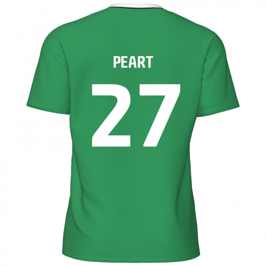 Mænd Brody Peart #27 Grønne Hvide Striber Udebane Spillertrøjer 2024/25 Trøje T-Shirt