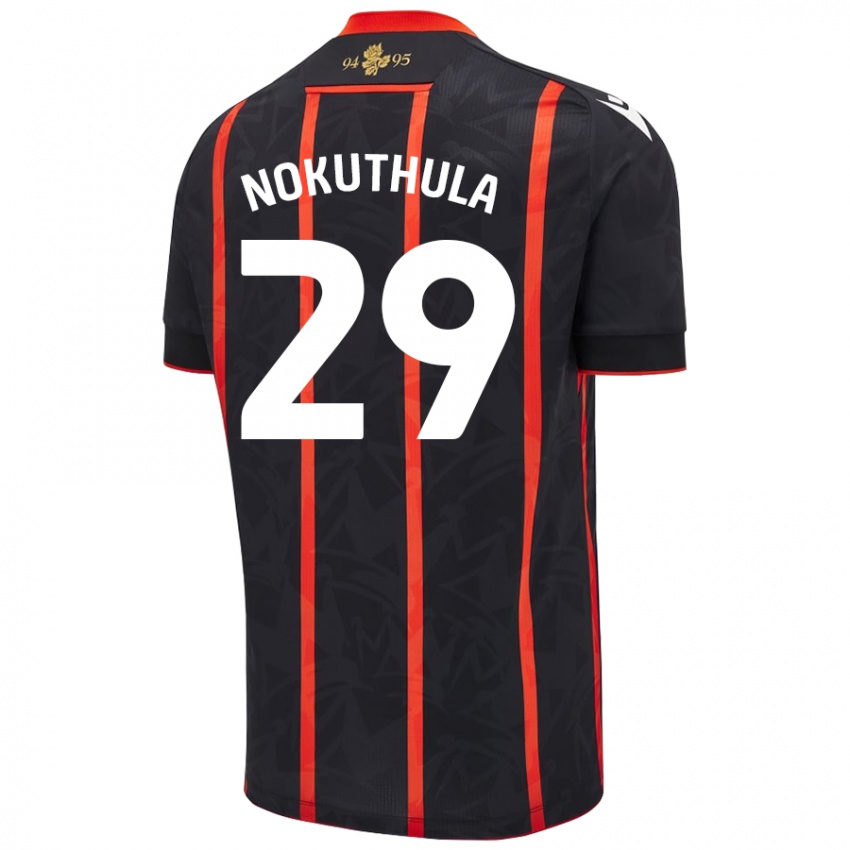 Mænd Faith Nokuthula #29 Sort Rød Udebane Spillertrøjer 2024/25 Trøje T-Shirt