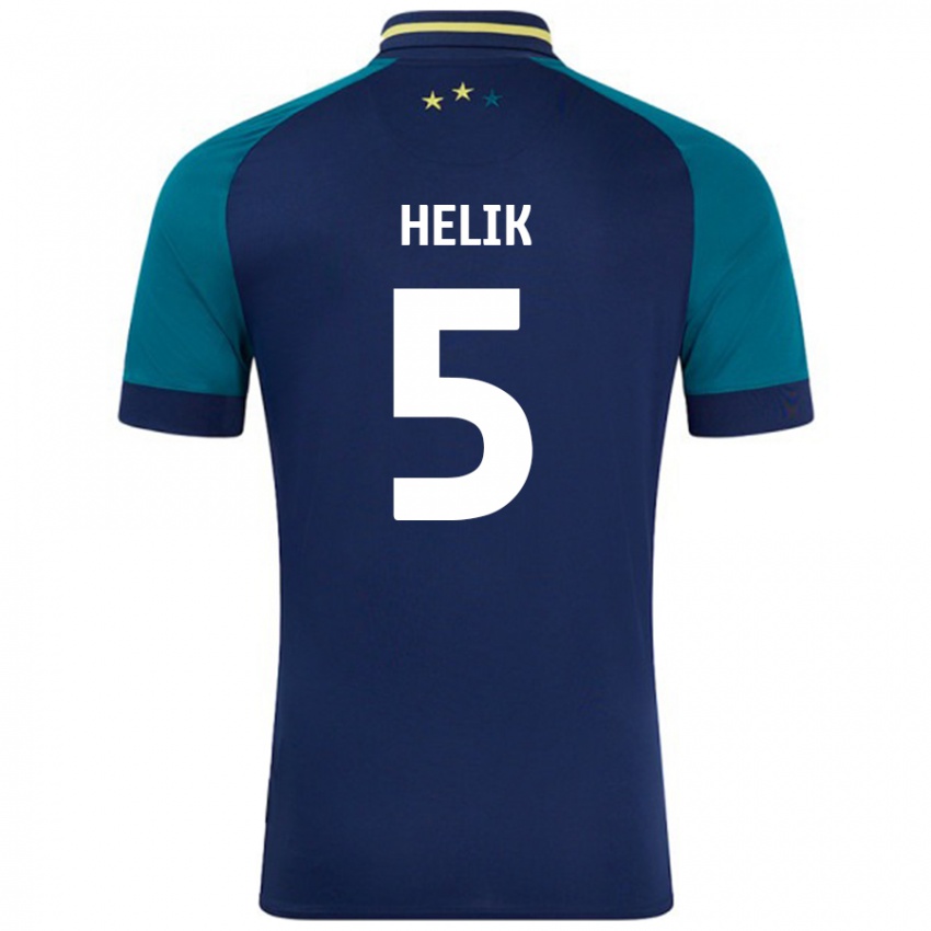 Mænd Michal Helik #5 Marineblå Mørkegrøn Udebane Spillertrøjer 2024/25 Trøje T-Shirt