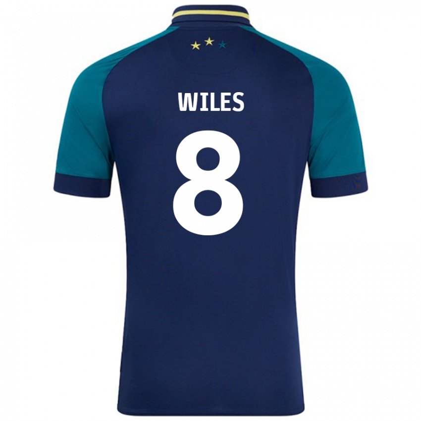 Mænd Ben Wiles #8 Marineblå Mørkegrøn Udebane Spillertrøjer 2024/25 Trøje T-Shirt