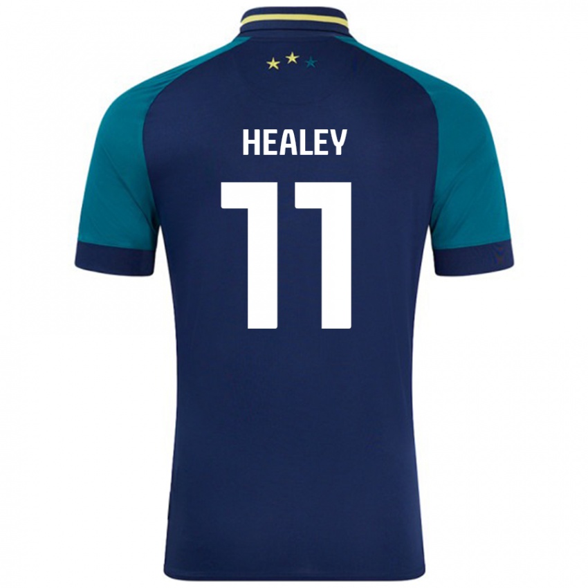 Mænd Rhys Healey #11 Marineblå Mørkegrøn Udebane Spillertrøjer 2024/25 Trøje T-Shirt