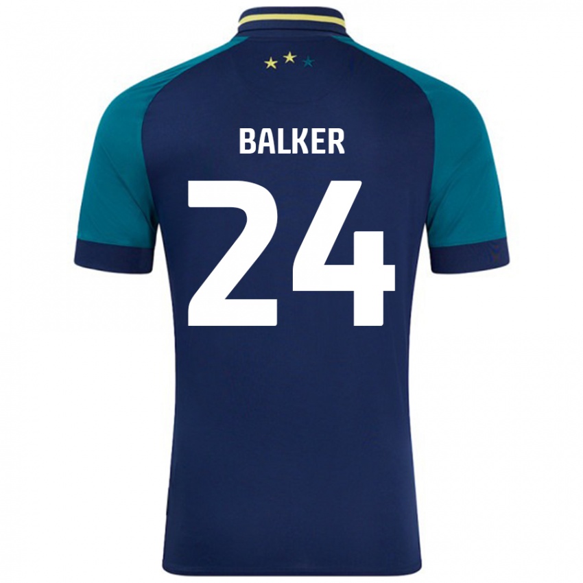 Mænd Radinio Balker #24 Marineblå Mørkegrøn Udebane Spillertrøjer 2024/25 Trøje T-Shirt