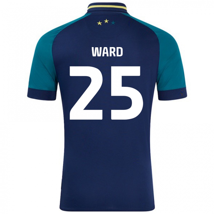 Mænd Danny Ward #25 Marineblå Mørkegrøn Udebane Spillertrøjer 2024/25 Trøje T-Shirt