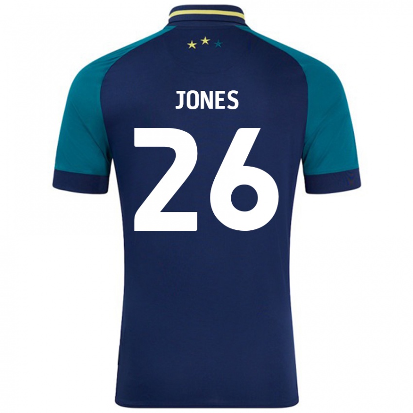 Mænd Patrick Jones #26 Marineblå Mørkegrøn Udebane Spillertrøjer 2024/25 Trøje T-Shirt