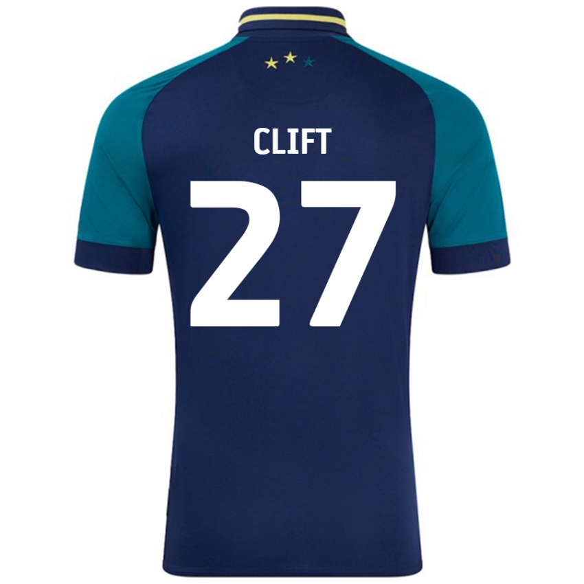 Mænd Cassidy Clift #27 Marineblå Mørkegrøn Udebane Spillertrøjer 2024/25 Trøje T-Shirt