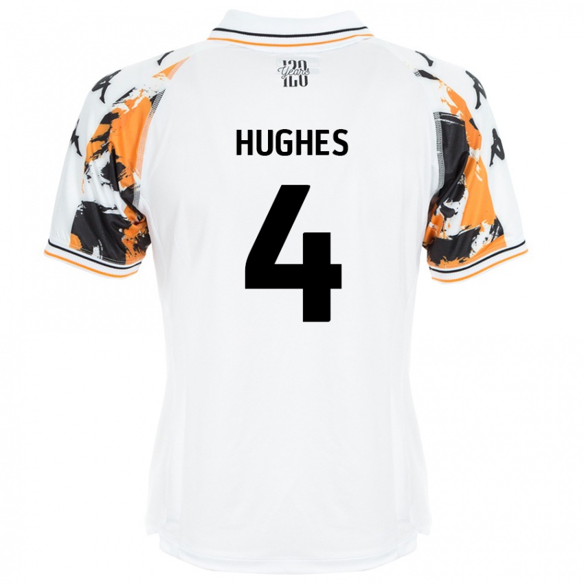 Mænd Charlie Hughes #4 Hvid Udebane Spillertrøjer 2024/25 Trøje T-Shirt