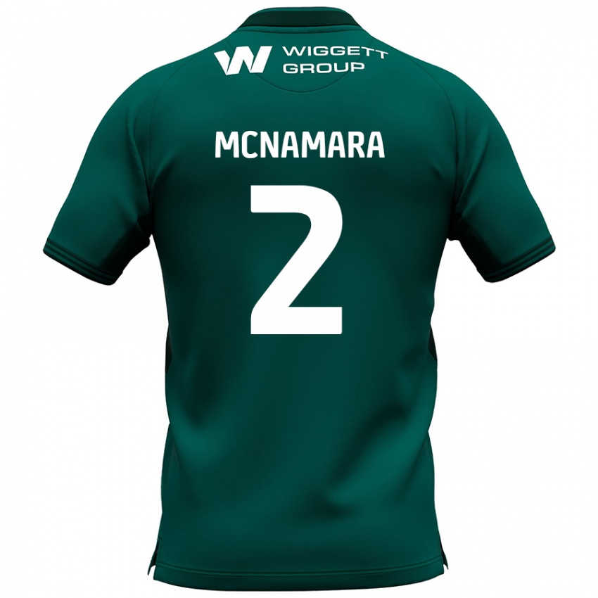 Mænd Danny Mcnamara #2 Grøn Udebane Spillertrøjer 2024/25 Trøje T-Shirt