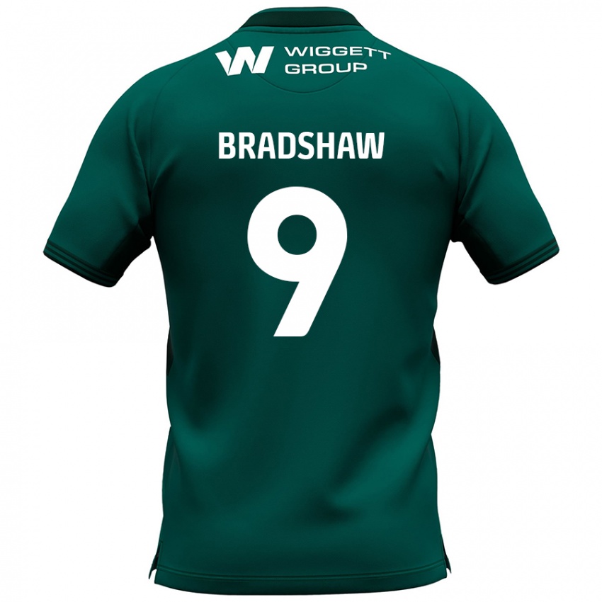 Mænd Tom Bradshaw #9 Grøn Udebane Spillertrøjer 2024/25 Trøje T-Shirt