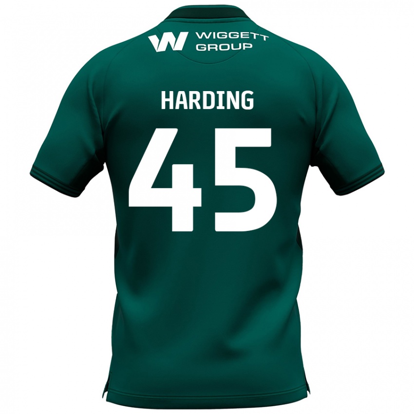 Mænd Wes Harding #45 Grøn Udebane Spillertrøjer 2024/25 Trøje T-Shirt