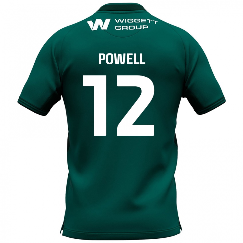 Mænd Beth Powell #12 Grøn Udebane Spillertrøjer 2024/25 Trøje T-Shirt