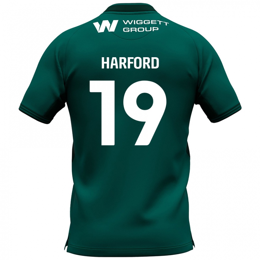 Mænd Beth Harford #19 Grøn Udebane Spillertrøjer 2024/25 Trøje T-Shirt