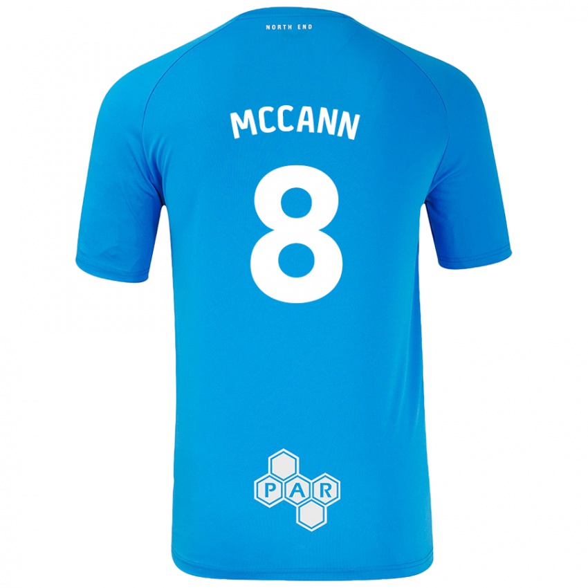 Mænd Ali Mccann #8 Himmelblå Udebane Spillertrøjer 2024/25 Trøje T-Shirt