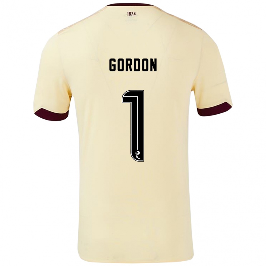 Mænd Craig Gordon #1 Creme Bourgogne Udebane Spillertrøjer 2024/25 Trøje T-Shirt