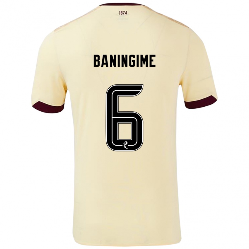 Mænd Beni Baningime #6 Creme Bourgogne Udebane Spillertrøjer 2024/25 Trøje T-Shirt