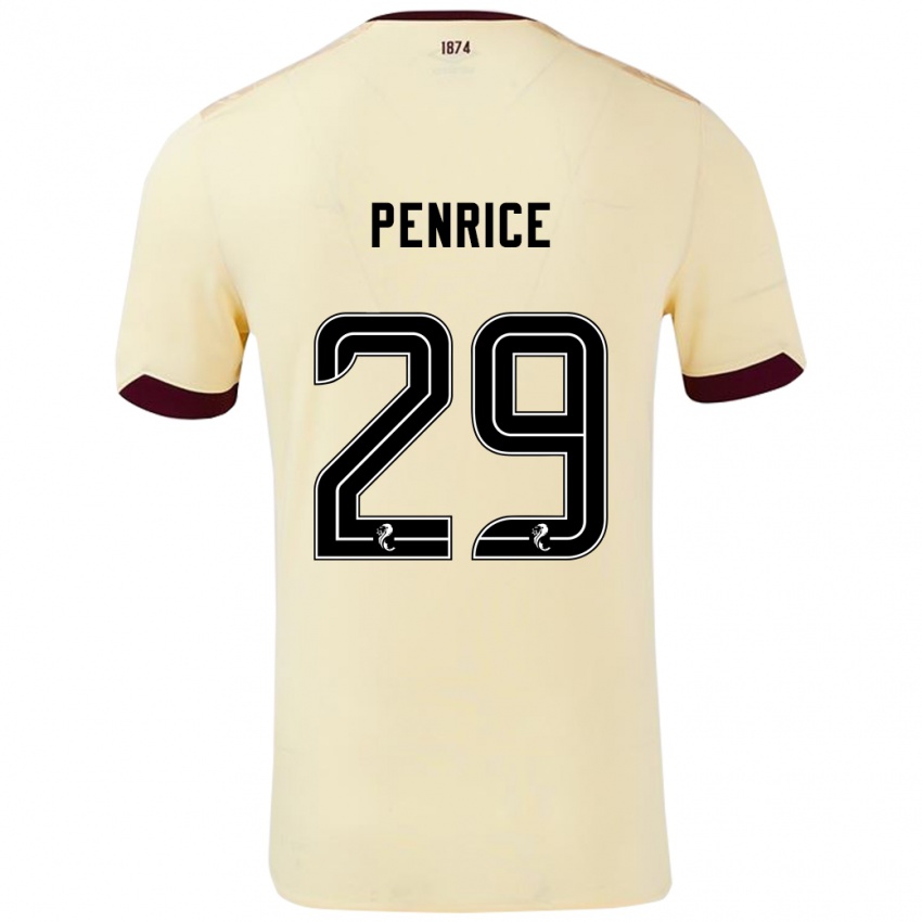 Mænd James Penrice #29 Creme Bourgogne Udebane Spillertrøjer 2024/25 Trøje T-Shirt