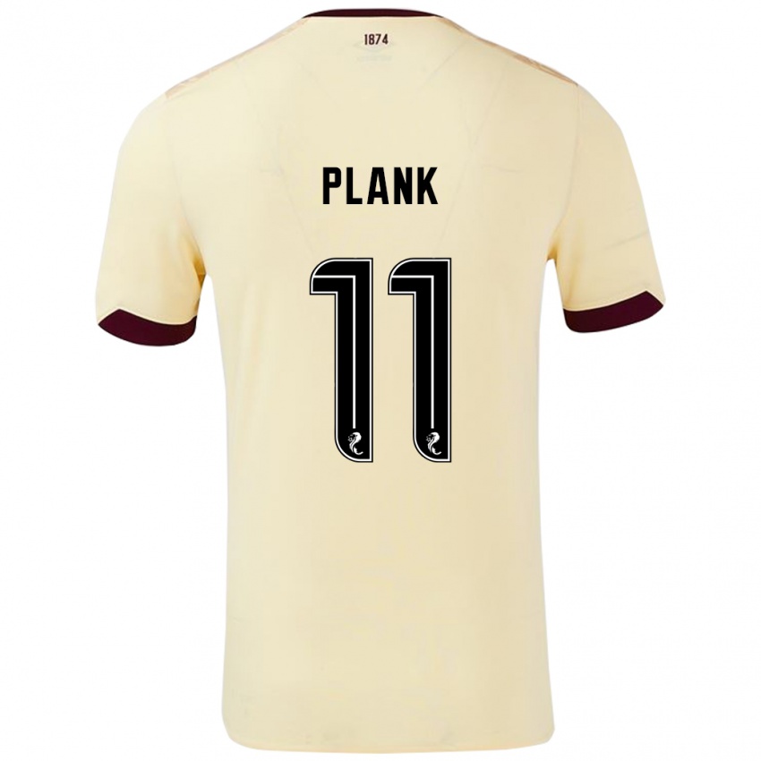 Mænd Dom Plank #11 Creme Bourgogne Udebane Spillertrøjer 2024/25 Trøje T-Shirt