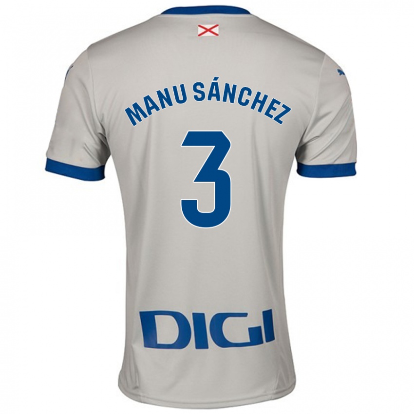 Mænd Manu Sanchez #3 Lysegrå Udebane Spillertrøjer 2024/25 Trøje T-Shirt