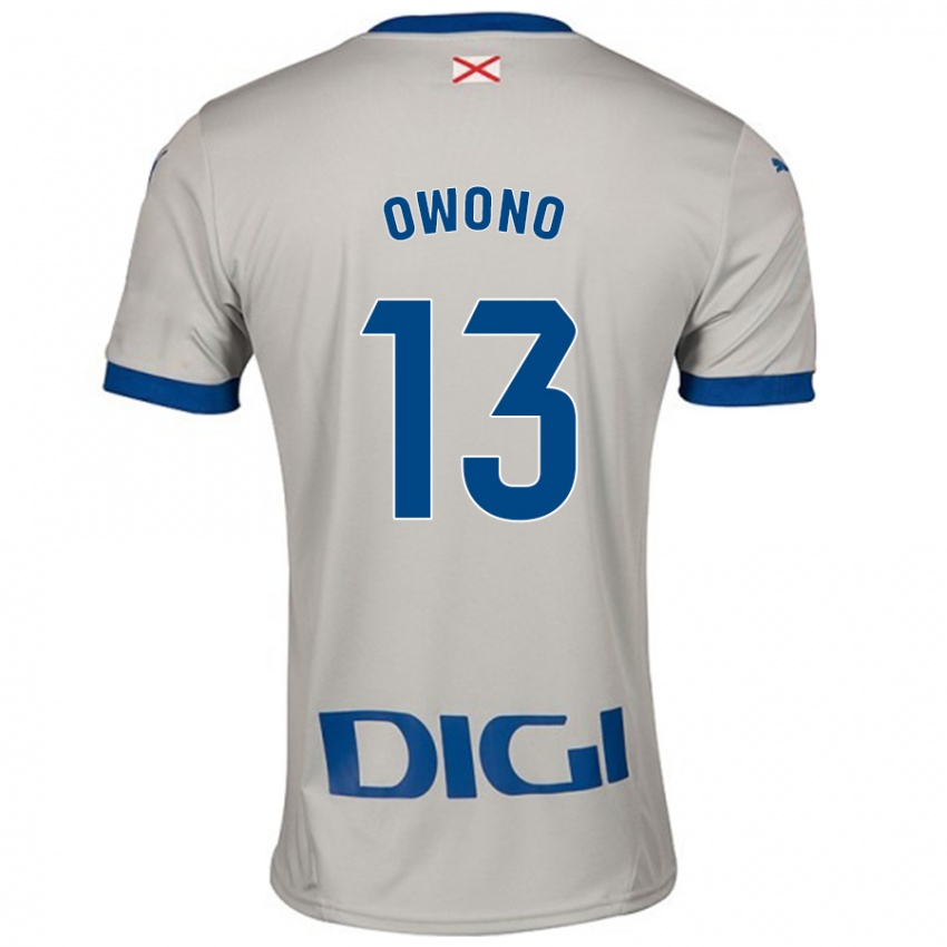 Mænd Jesús Owono #13 Lysegrå Udebane Spillertrøjer 2024/25 Trøje T-Shirt