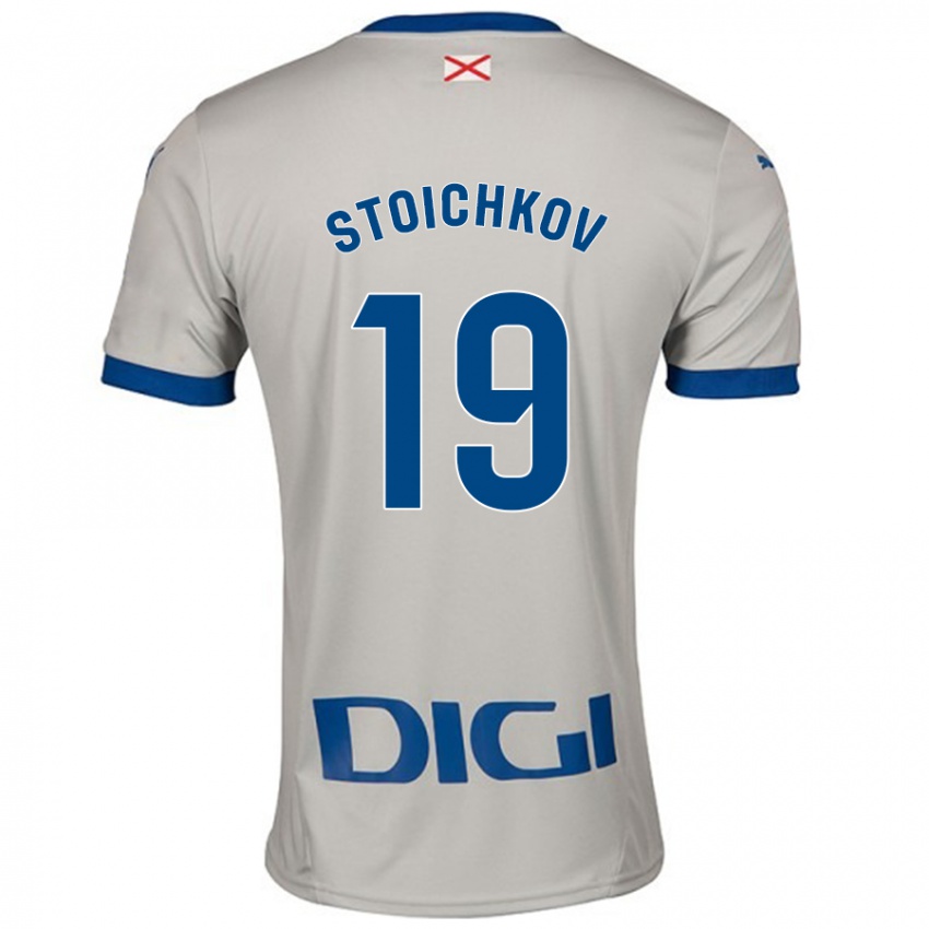 Mænd Stoichkov #19 Lysegrå Udebane Spillertrøjer 2024/25 Trøje T-Shirt