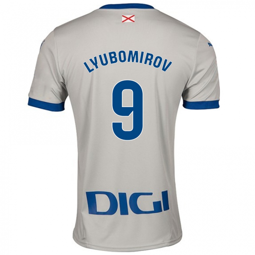 Mænd Daniel Lyubomirov #9 Lysegrå Udebane Spillertrøjer 2024/25 Trøje T-Shirt