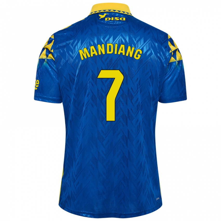 Mænd Saliou Mandiang #7 Blå Gul Udebane Spillertrøjer 2024/25 Trøje T-Shirt