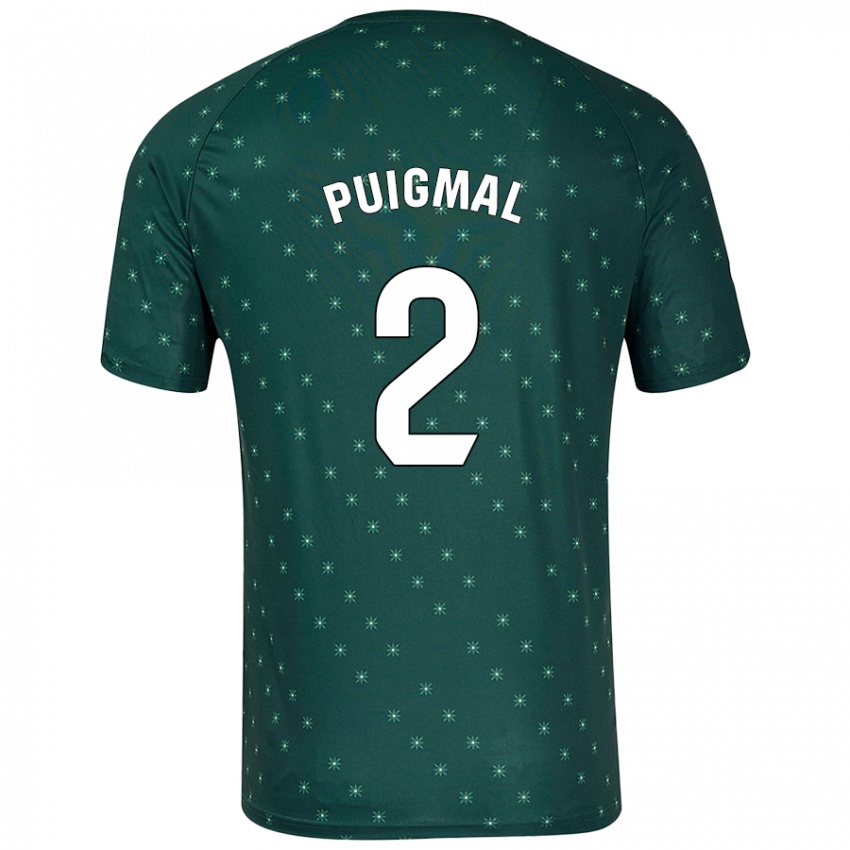 Mænd Arnau Puigmal #2 Mørkegrøn Udebane Spillertrøjer 2024/25 Trøje T-Shirt