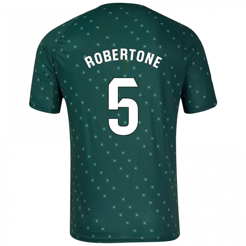 Mænd Lucas Robertone #5 Mørkegrøn Udebane Spillertrøjer 2024/25 Trøje T-Shirt