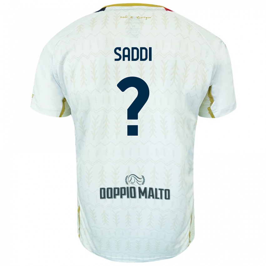 Mænd Gianluca Saddi #0 Hvid Udebane Spillertrøjer 2024/25 Trøje T-Shirt