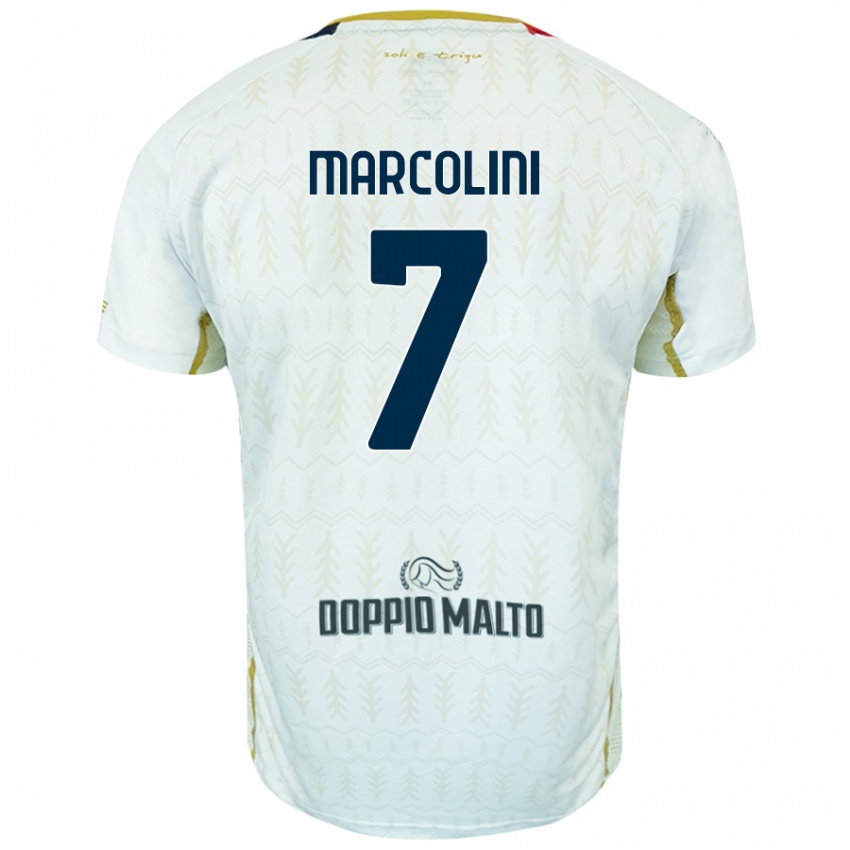 Mænd Diego Marcolini #7 Hvid Udebane Spillertrøjer 2024/25 Trøje T-Shirt