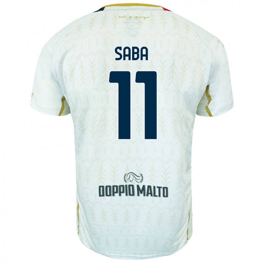 Mænd Alessio Saba #11 Hvid Udebane Spillertrøjer 2024/25 Trøje T-Shirt