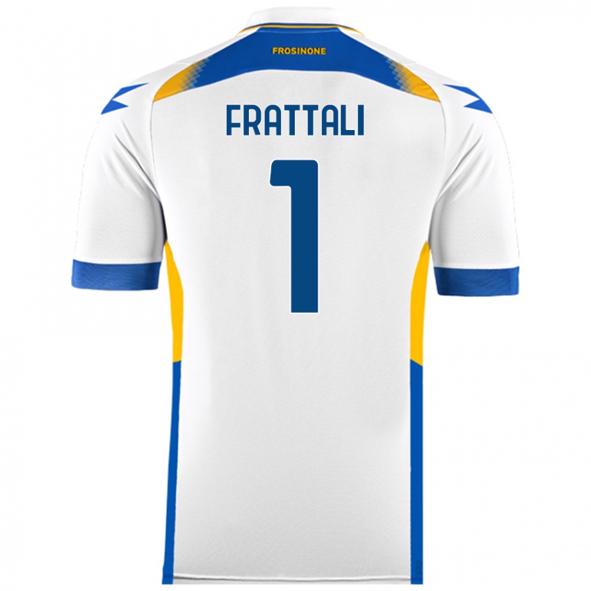 Mænd Pierluigi Frattali #1 Hvid Udebane Spillertrøjer 2024/25 Trøje T-Shirt