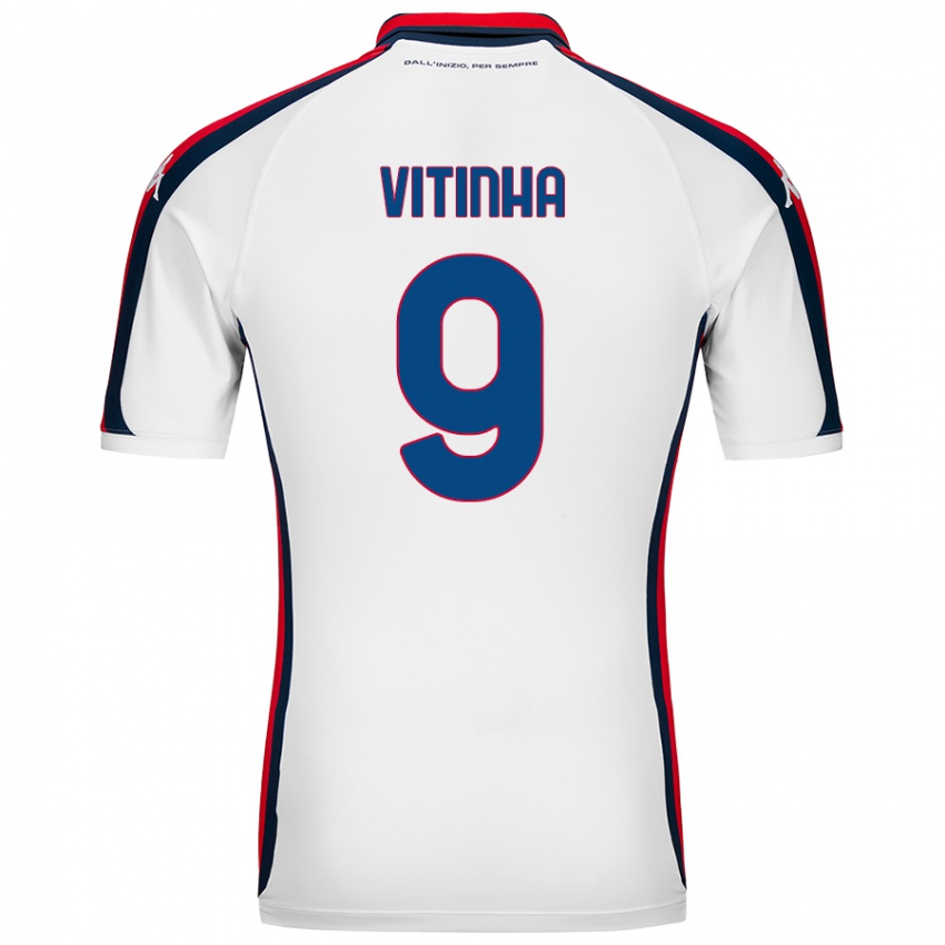 Mænd Vitinha #9 Hvid Udebane Spillertrøjer 2024/25 Trøje T-Shirt