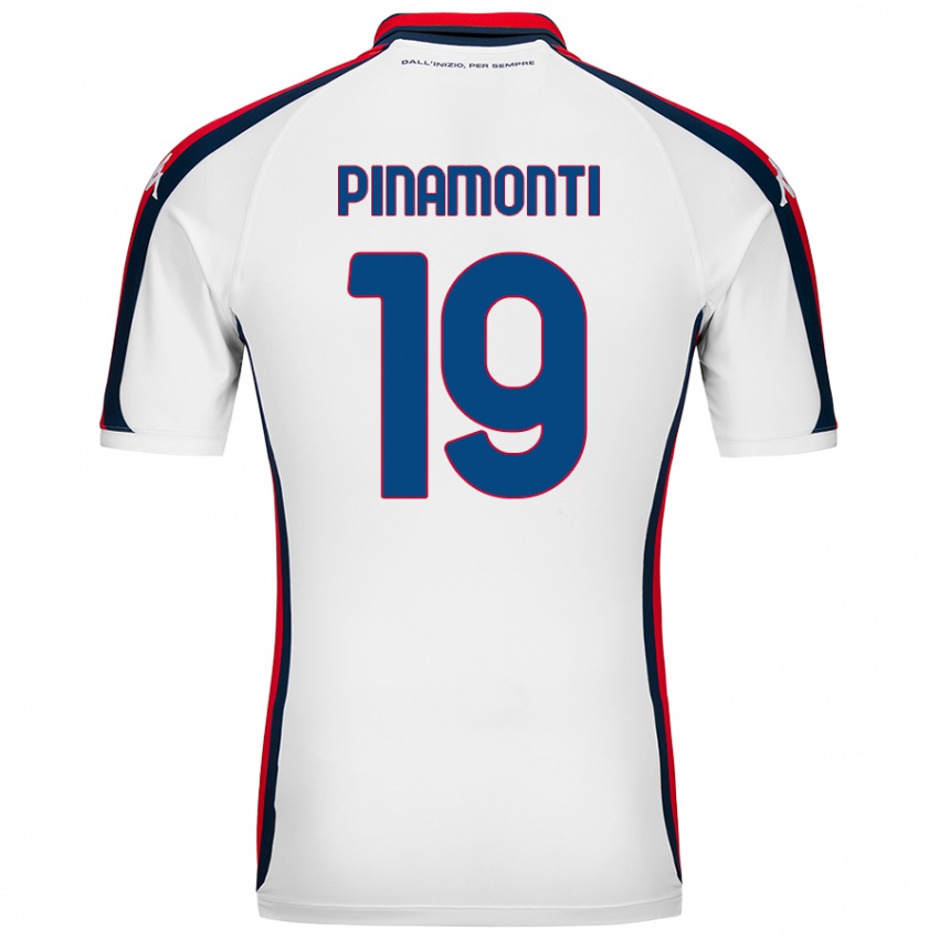 Mænd Andrea Pinamonti #19 Hvid Udebane Spillertrøjer 2024/25 Trøje T-Shirt