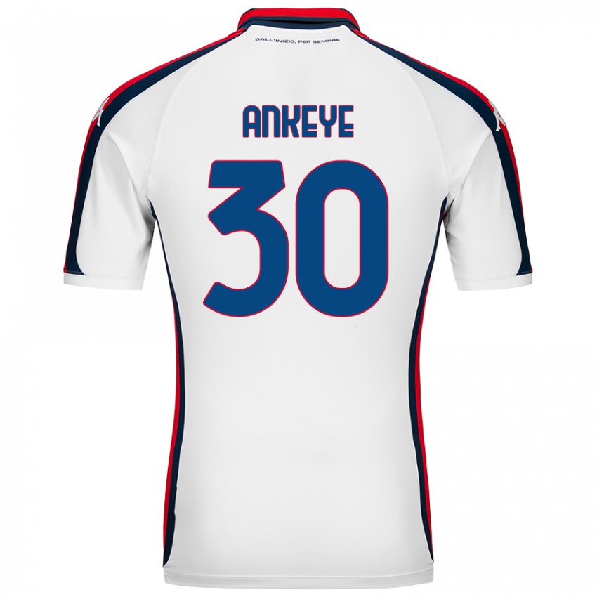 Mænd David Ankeye #30 Hvid Udebane Spillertrøjer 2024/25 Trøje T-Shirt