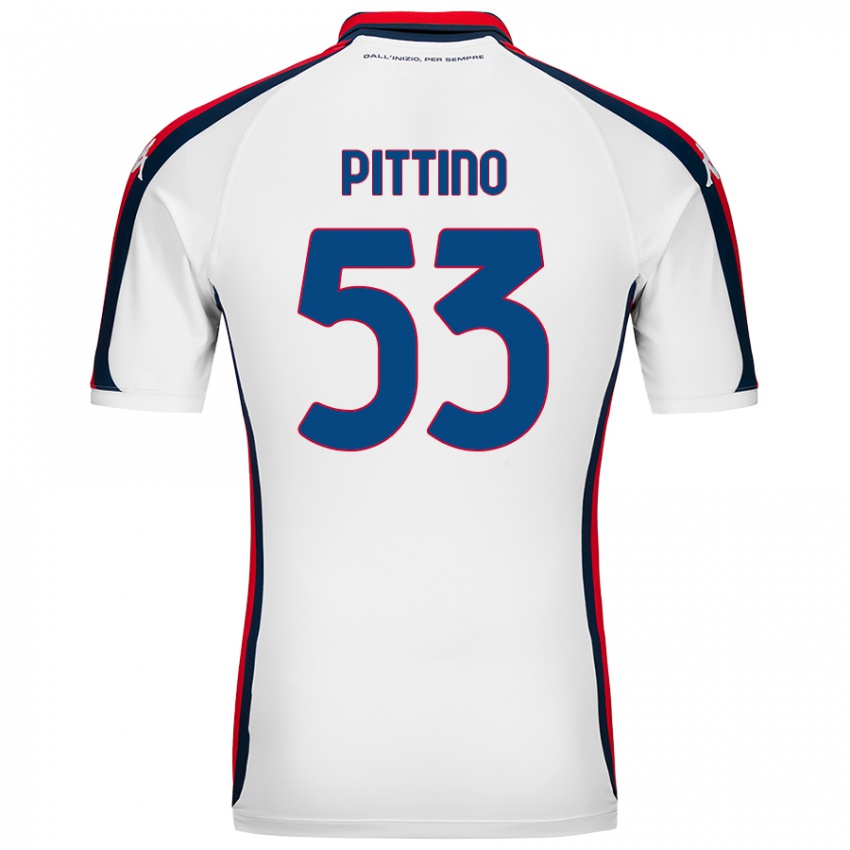 Mænd Tommaso Pittino #53 Hvid Udebane Spillertrøjer 2024/25 Trøje T-Shirt