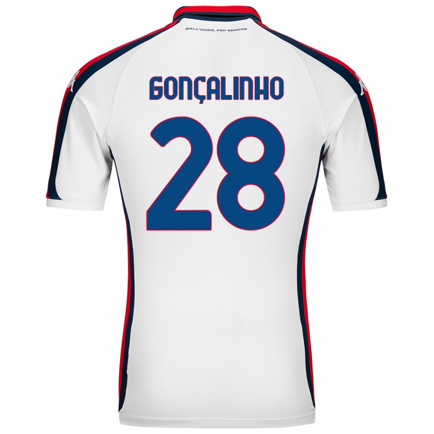 Mænd João Gonçalinho #28 Hvid Udebane Spillertrøjer 2024/25 Trøje T-Shirt