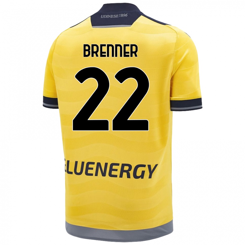 Mænd Brenner #22 Gylden Udebane Spillertrøjer 2024/25 Trøje T-Shirt