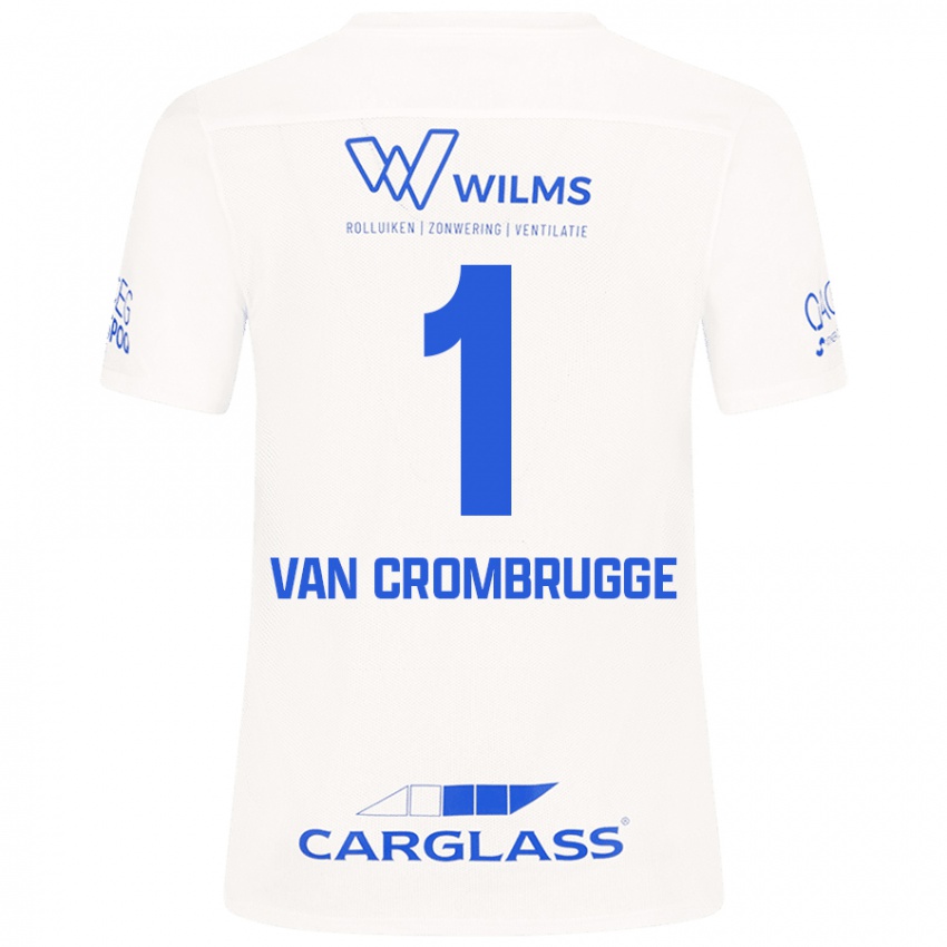 Mænd Hendrik Van Crombrugge #1 Hvid Udebane Spillertrøjer 2024/25 Trøje T-Shirt