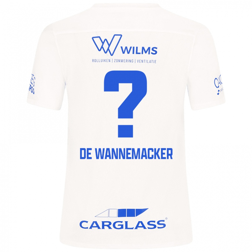 Mænd August De Wannemacker #0 Hvid Udebane Spillertrøjer 2024/25 Trøje T-Shirt