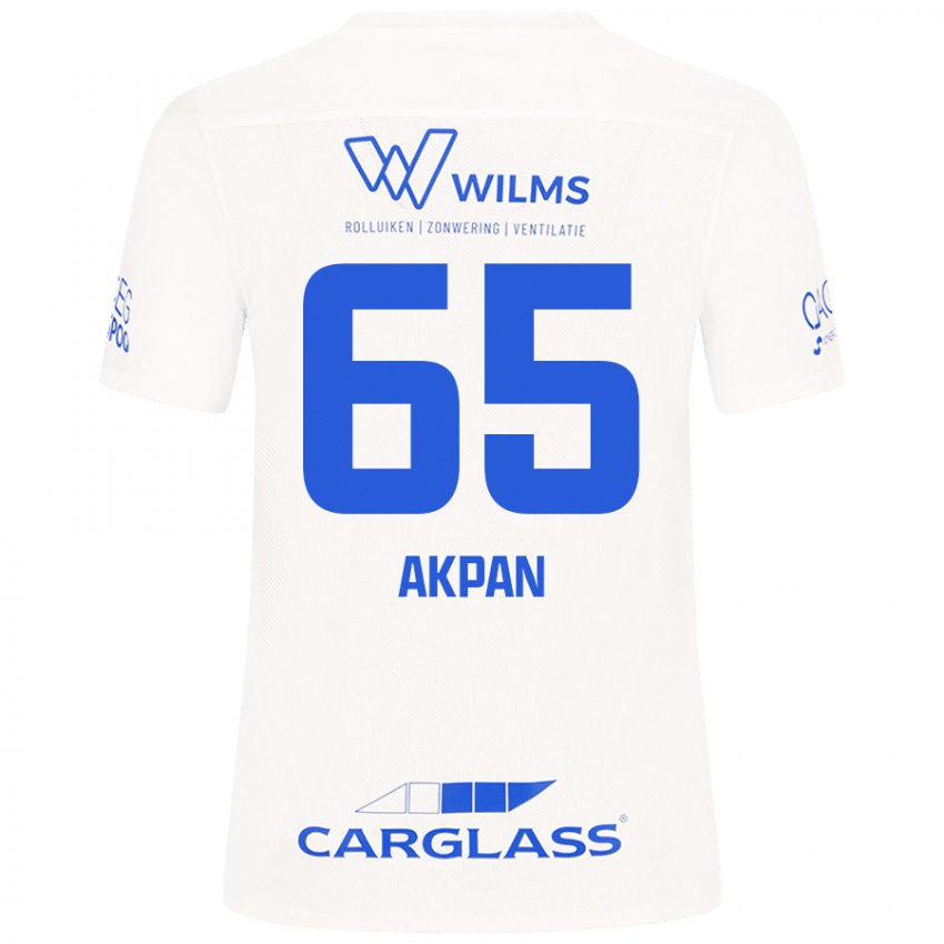 Mænd Christian Akpan #65 Hvid Udebane Spillertrøjer 2024/25 Trøje T-Shirt