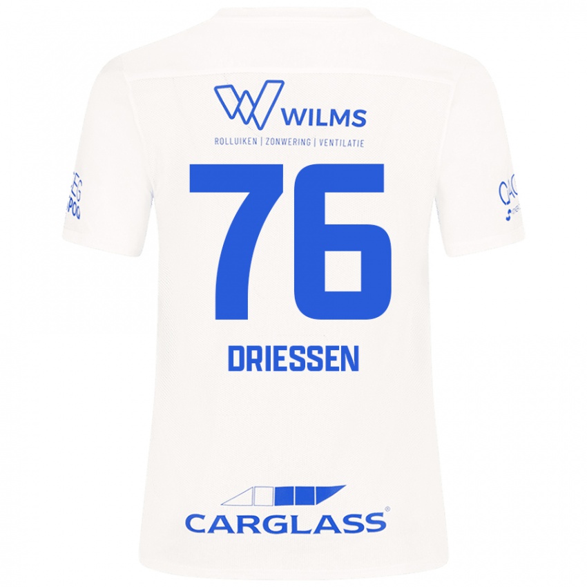 Mænd Jelle Driessen #76 Hvid Udebane Spillertrøjer 2024/25 Trøje T-Shirt