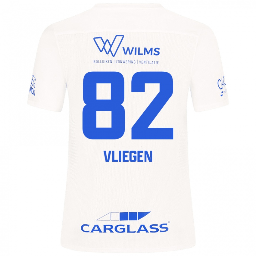 Mænd Olivier Vliegen #82 Hvid Udebane Spillertrøjer 2024/25 Trøje T-Shirt