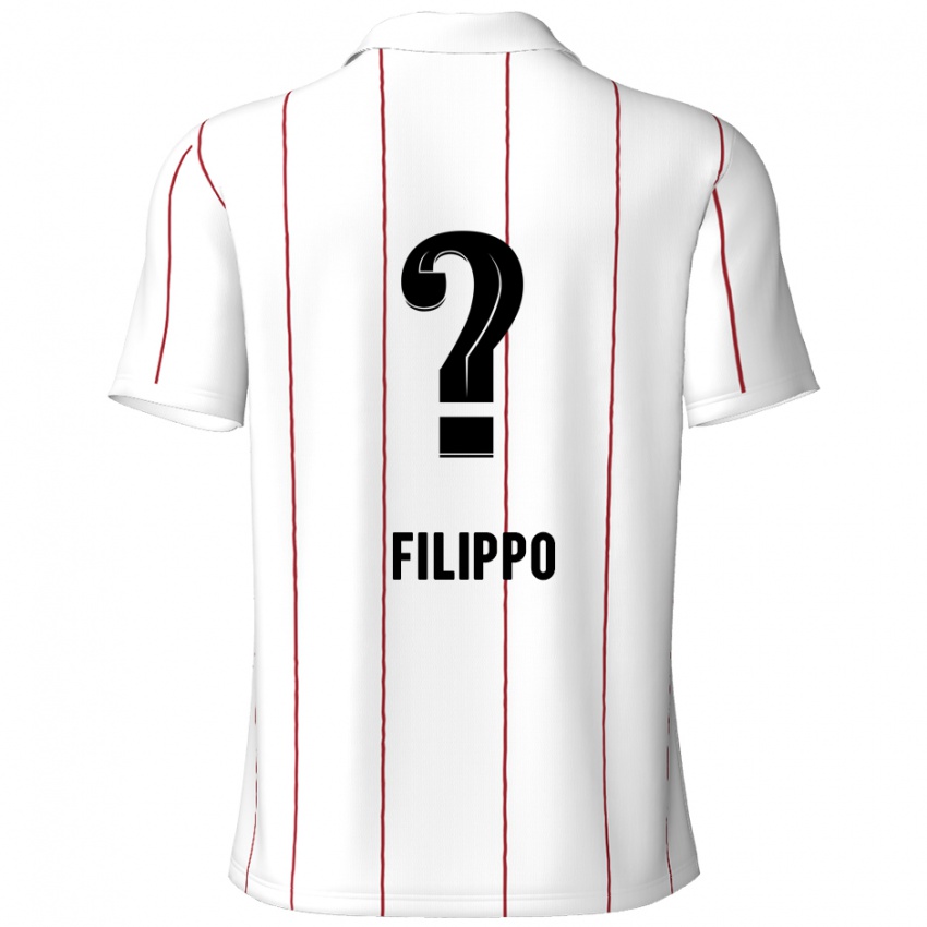 Mænd Niels Filippo #0 Hvid Sort Udebane Spillertrøjer 2024/25 Trøje T-Shirt