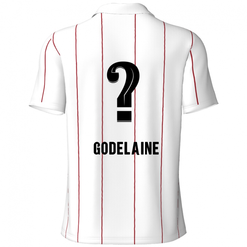 Mænd Jeff Godelaine #0 Hvid Sort Udebane Spillertrøjer 2024/25 Trøje T-Shirt