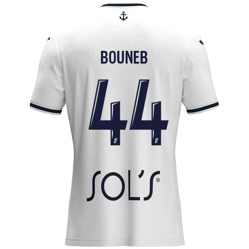 Mænd Ismaïl Bouneb #44 Hvid Mørkeblå Udebane Spillertrøjer 2024/25 Trøje T-Shirt