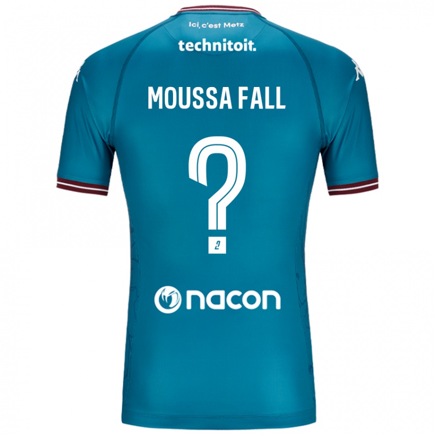 Mænd Pape Moussa Fall #0 Bleu Benzin Udebane Spillertrøjer 2024/25 Trøje T-Shirt