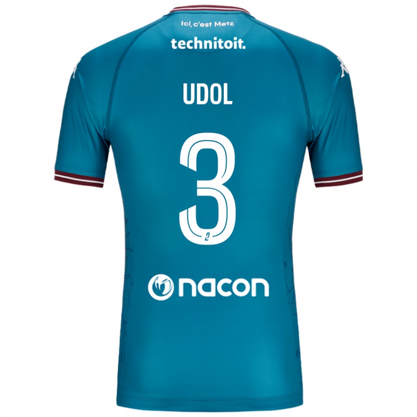 Mænd Matthieu Udol #3 Bleu Benzin Udebane Spillertrøjer 2024/25 Trøje T-Shirt