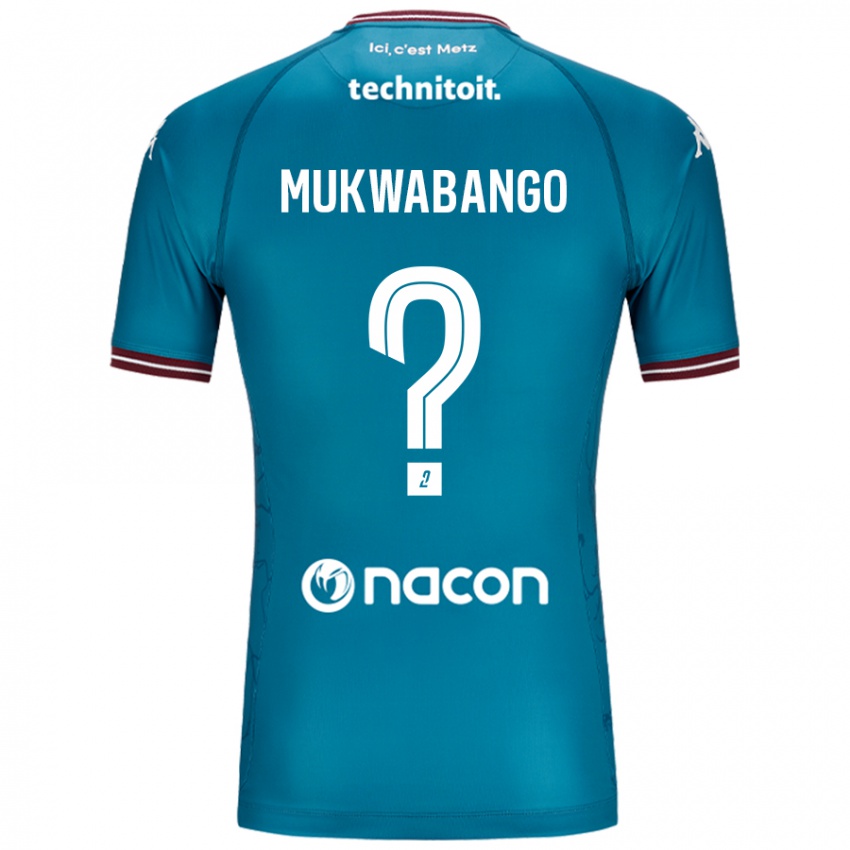 Mænd Bénit Mukwabango #0 Bleu Benzin Udebane Spillertrøjer 2024/25 Trøje T-Shirt