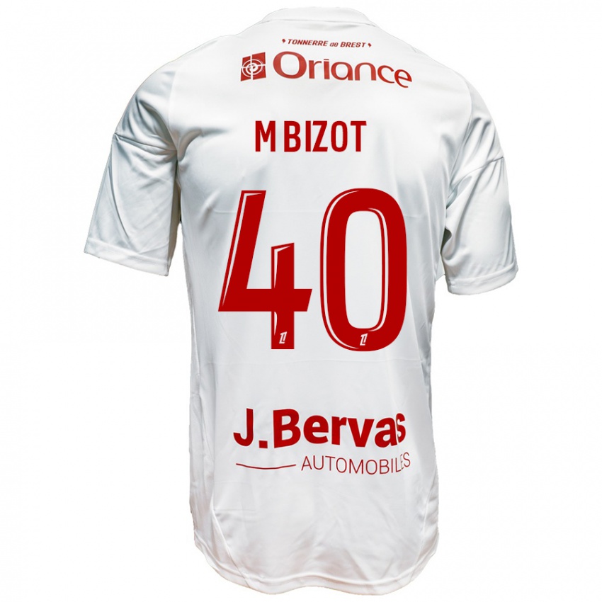 Mænd Marco Bizot #40 Hvid Rød Udebane Spillertrøjer 2024/25 Trøje T-Shirt