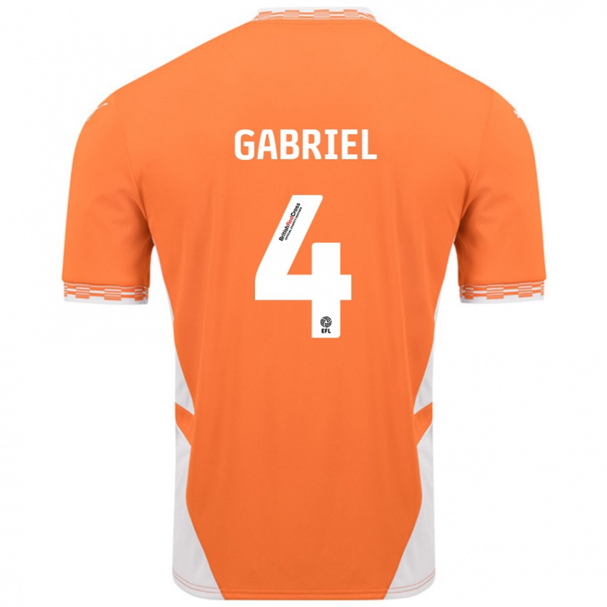 Kvinder Jordan Lawrence-Gabriel #4 Orange Hvid Hjemmebane Spillertrøjer 2024/25 Trøje T-Shirt